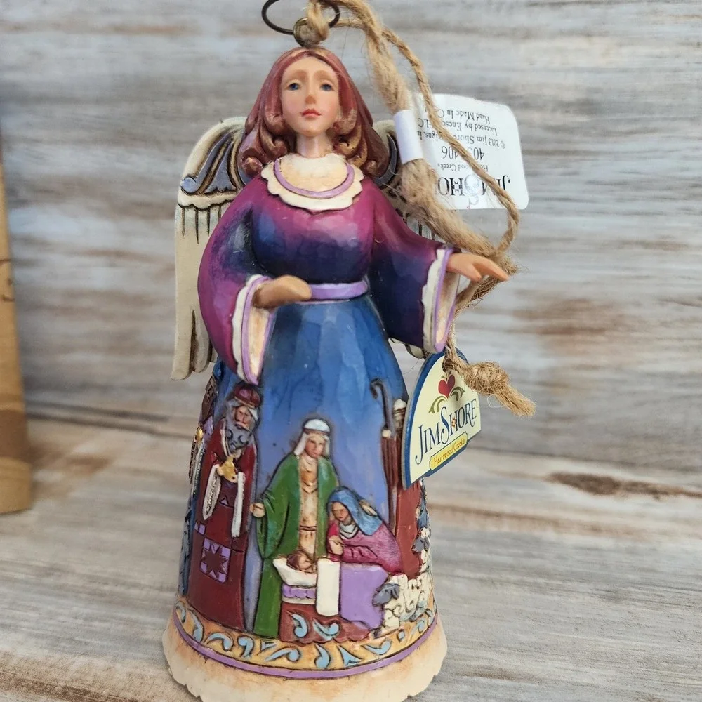 Jim Shore Heartwood Creek Angel Wrap Around Nativity Ornament 4034406 Enesco
